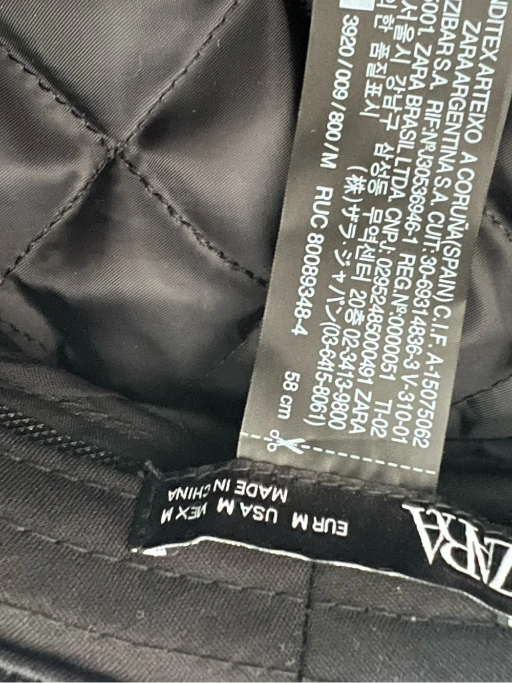 Zara Black velvet  Hat with Interior Logo Tag